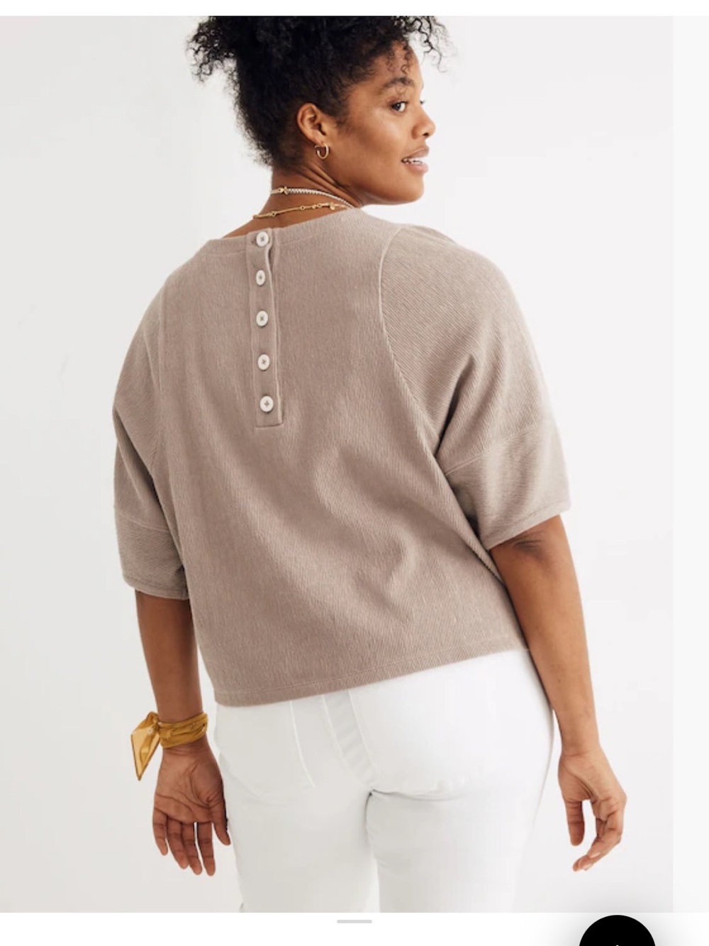 Madewell Ottoman Jacquard Button-Back top